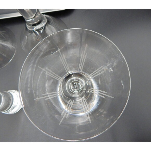 Home Essentials Hex 11 Martini Cocktail Set Shaker Tray Glasses S/4 Etched Lines - Picture 10 of 13